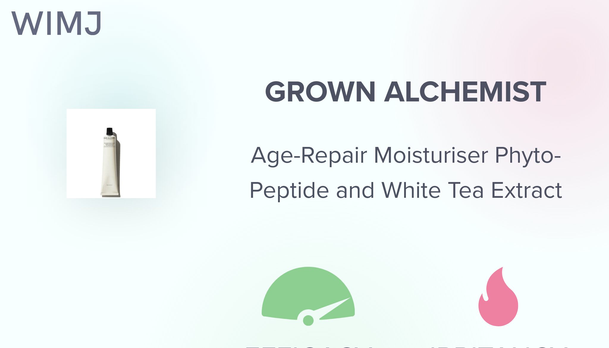 and Tea Phyto-Peptide Extract White Moisturiser WIMJ Alchemist Age-Repair Grown - Review: -