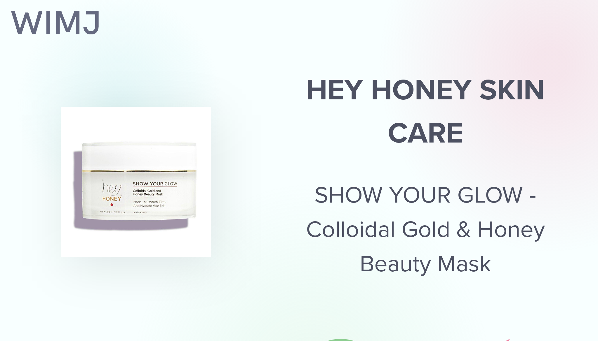 Show Your Glow - Colloidal Gold & Honey Beauty Mask by HEY HONEY, Skin, Treatment, Non-Sheet Mask