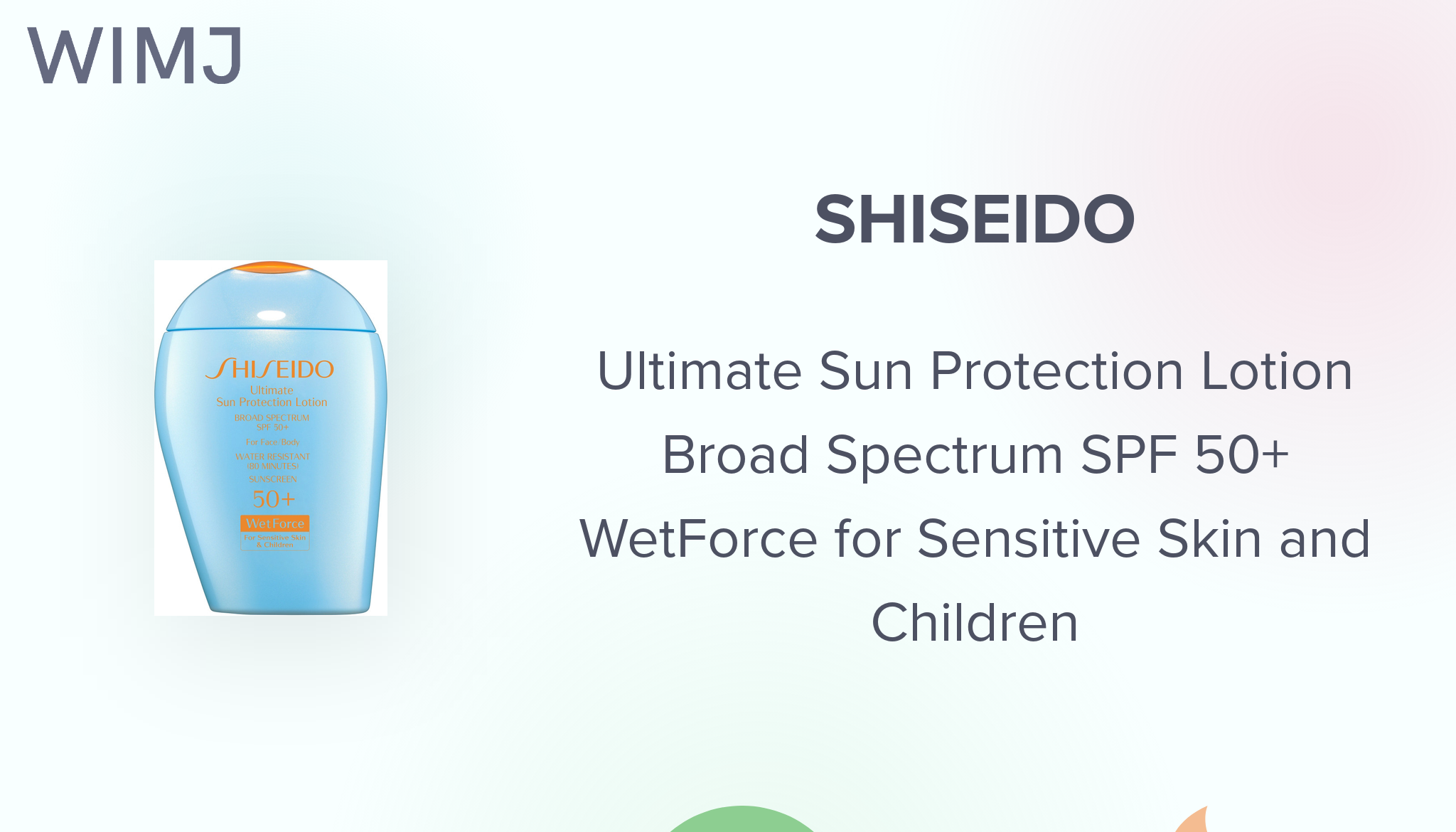 Ultimate Sun Protection Lotion Broad Spectrum SPF 50+ WetForce for